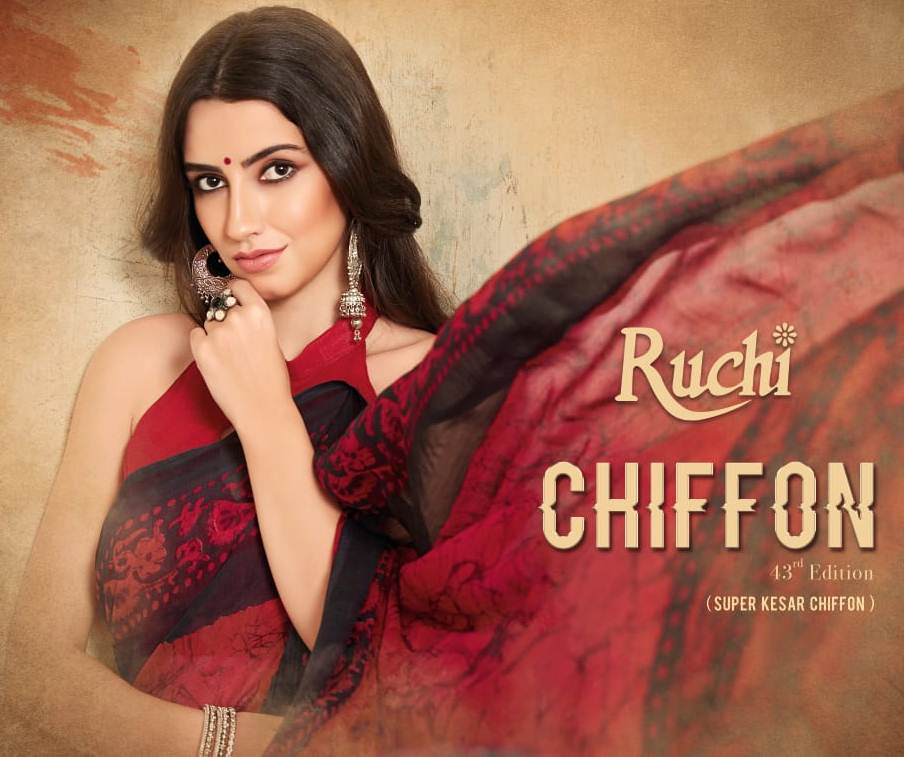 Ruchi Super Kesar Chiffon Vol 43 Printed Chiffon Sarees Manu...