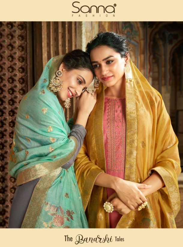Sanna Fashion The Banarashi Tales Designer Pure Modal Silk W...