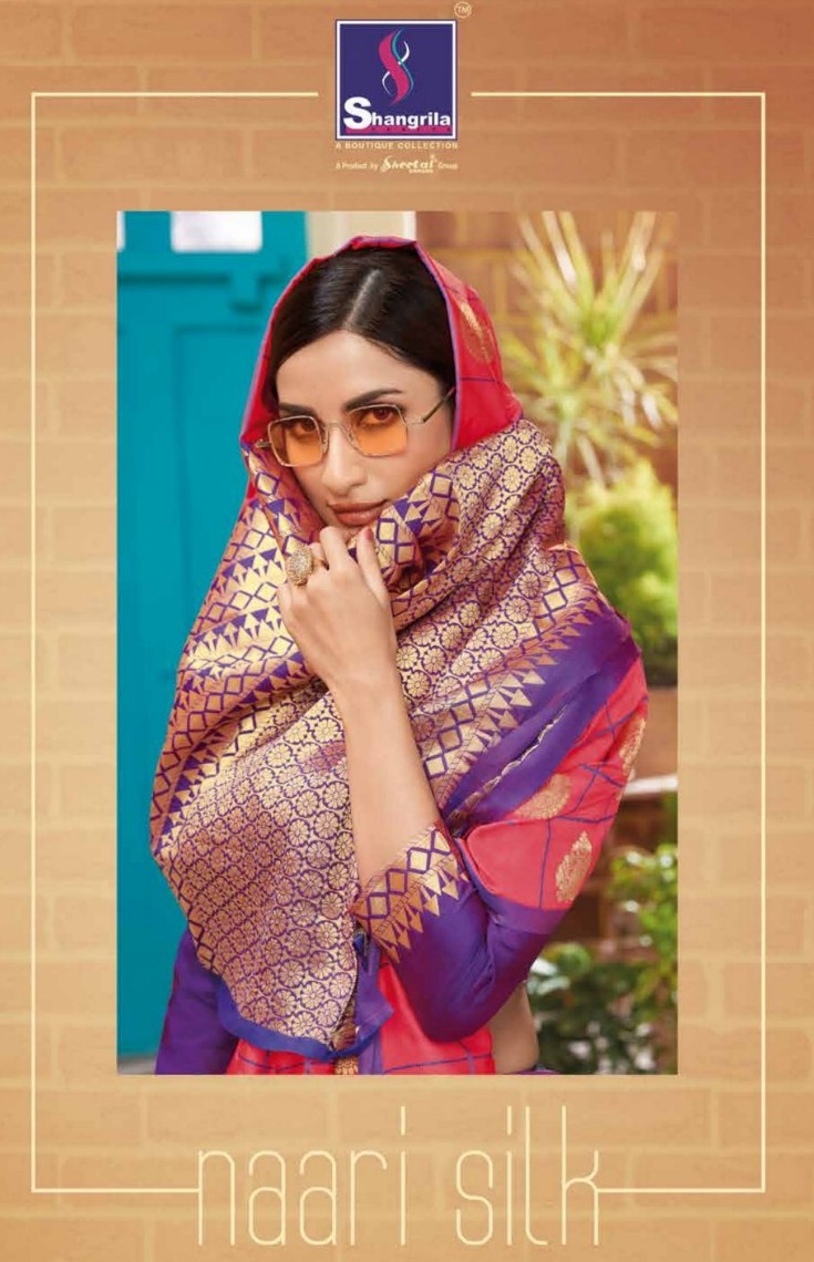 Shangrila Sarees Naari Silk Designer Weaving Silk Sarees Col...
