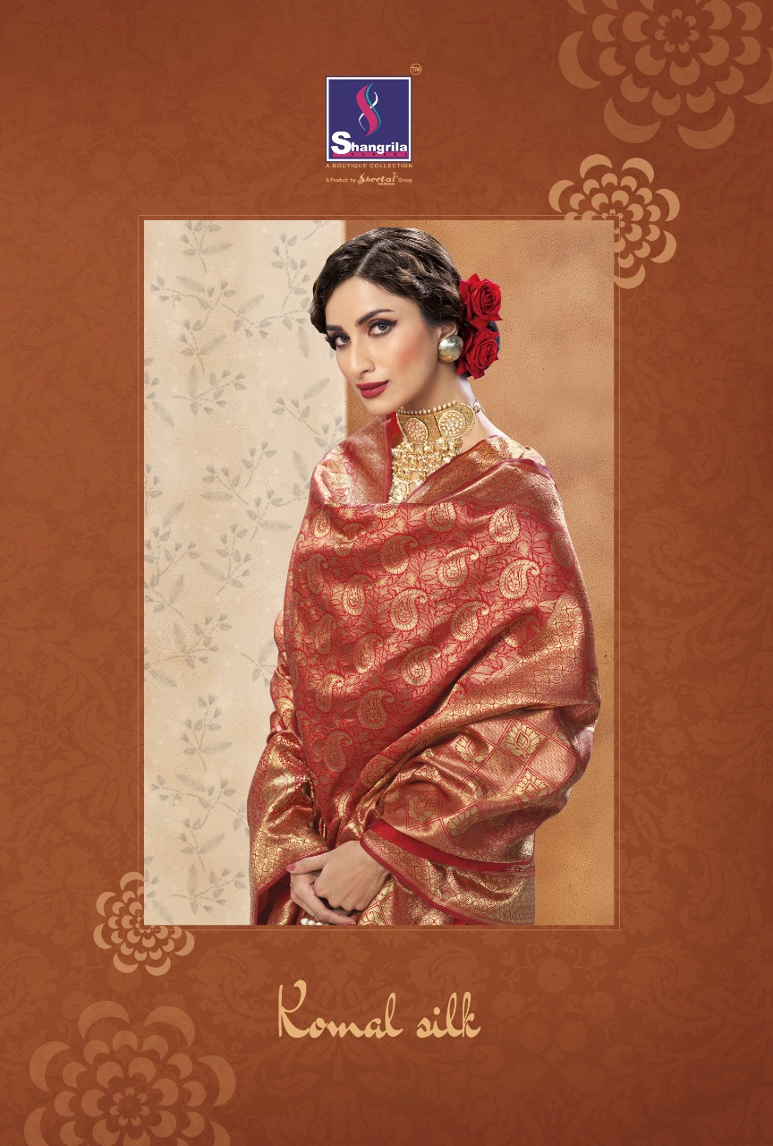 Shangrila Sarees Komal Silk Designer Weaving Silk Sarees Col...