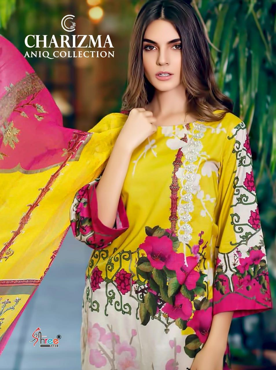 Shree Fabs Charizma Aniq Collection Printed Embroidered Pure...