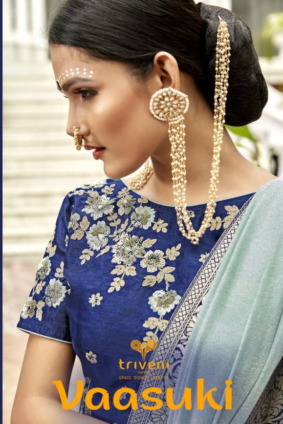 Triveni Vaasuki Designer Embroidered China Fabric Party Wear...