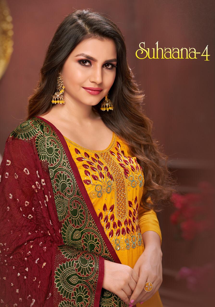 Utsav Suits Suhaana Vol 4 Glace Cotton With Embroidery Work ...