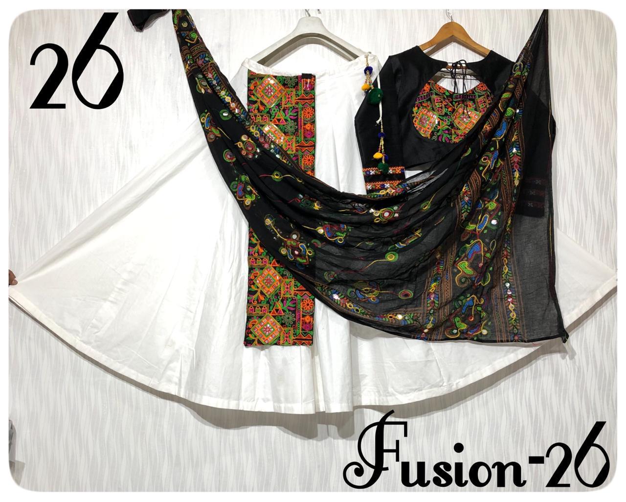 Fusion Navratri Special Heavy Rayon Cotton With Kutchi Gamth...