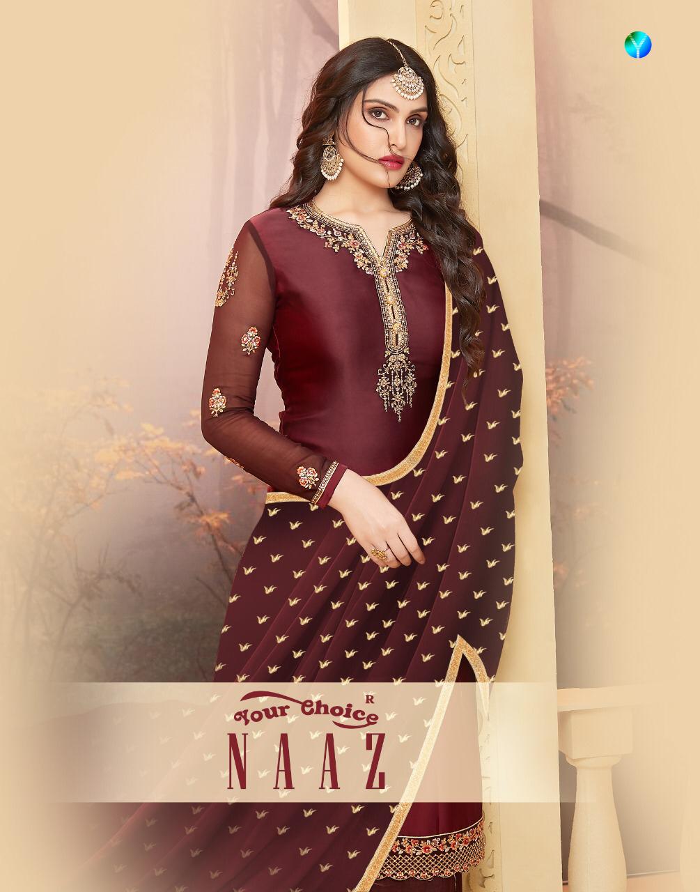 Your Choice Naaz Satin Georgette With Embroidery Work Dress ...
