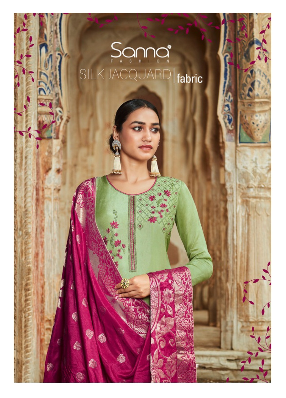 Sanna Fashion Silk Jacquard Designer Pure Upada Silk With Ha...