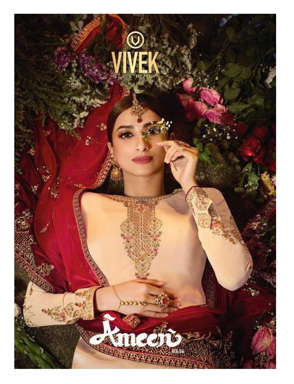 Vivek Fashion Ameen Vol 4 Satin Georgette With Heavy Embroid...
