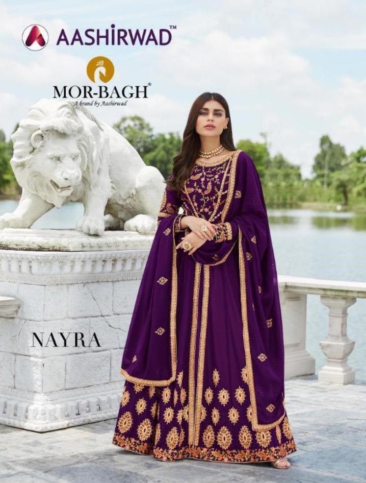 Aashirwad Creation Morbagh Nayra Real Georgette With Heavy E...