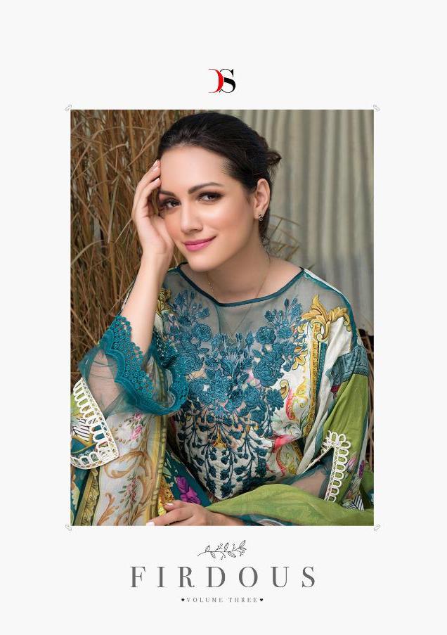 Deepsy Suits Firdous Vol 3 Printed Pure Cotton With Embroide...