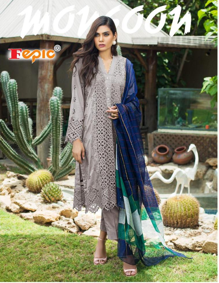 Fepic Monsoon Cotton With Embroidery Work Pakistani Dress Ma...
