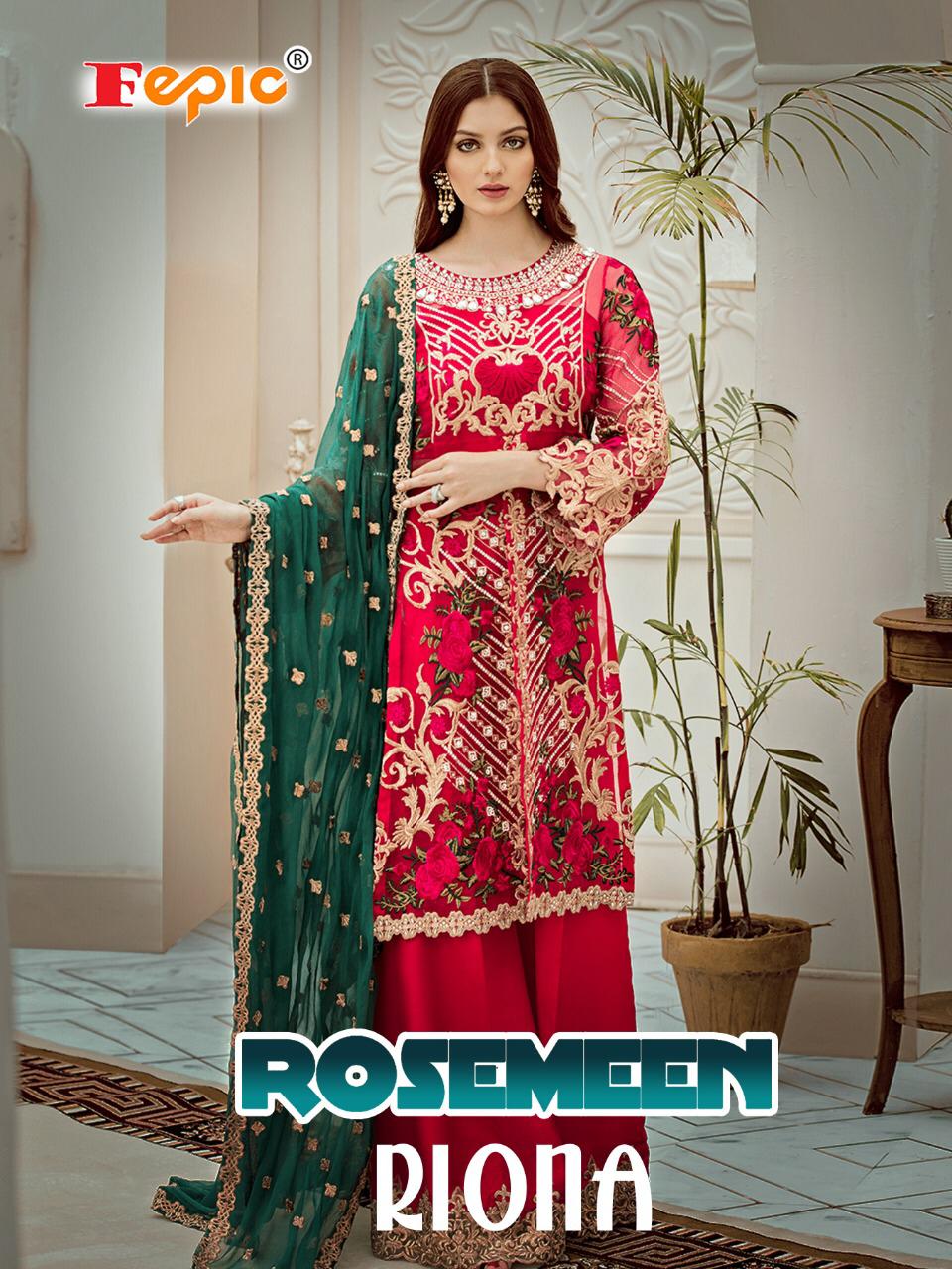 Fepic Rosemeen Riona Georgette And Net With Embroidery Work ...