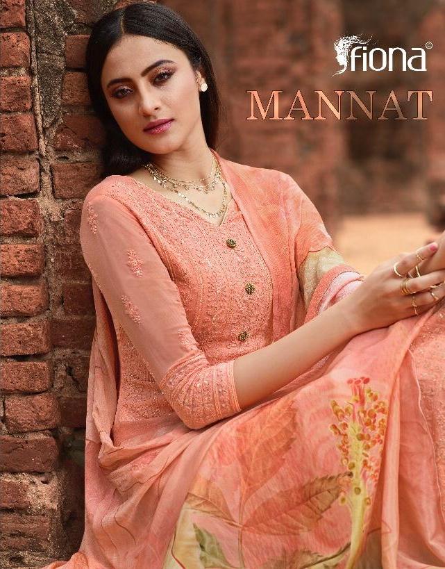Fiona Mannat Pure Georgette With Lucknowi Embroidery Work Dr...