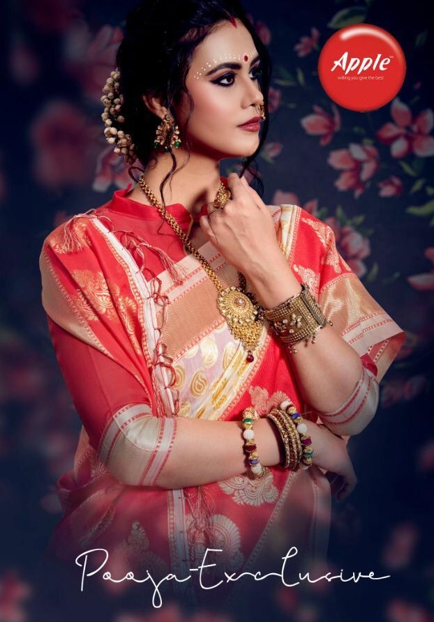 Apple Sarees Pooja Exclusive Designer Silk Traditional Durga...