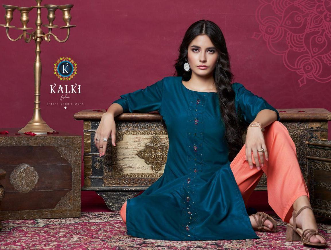 Kalki Fashion Sunheri Pure Muslin With Khatli Embroidery Han...