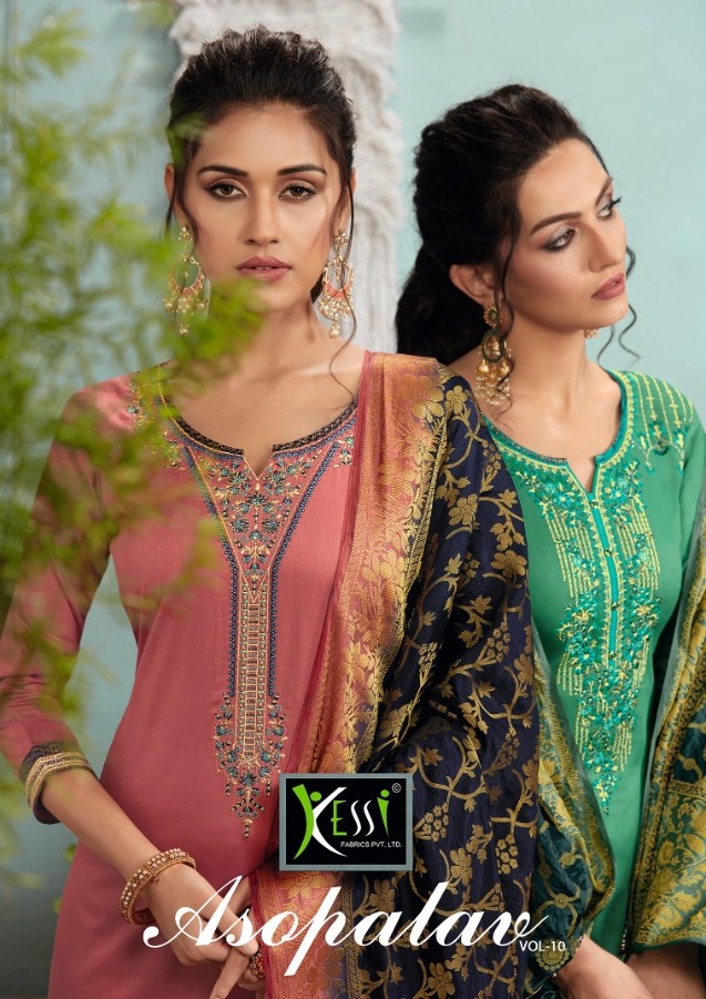 Kessi Fabrics Asopalav Vol 1 Jam Silk Cotton With Embroidery...