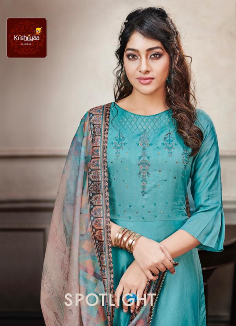 Krishriyaa Fashions Spotlight Two Tone Silk With Work Long F...