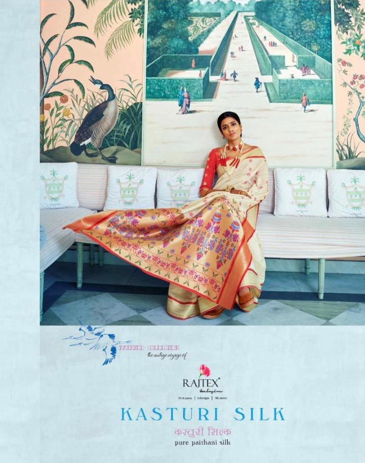 Rajtex Sarees Kasturi Silk Designer Paithini Silk Sarees Col...
