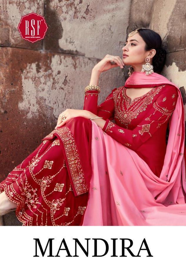 Rsf Mandira Pure Satin Georgette With Heavy Embroidery Work ...