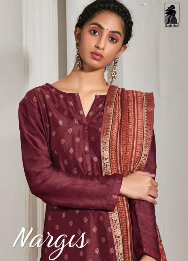 Sahiba Nargis Pure Heavy Jacquard Front With Hand Work And P...