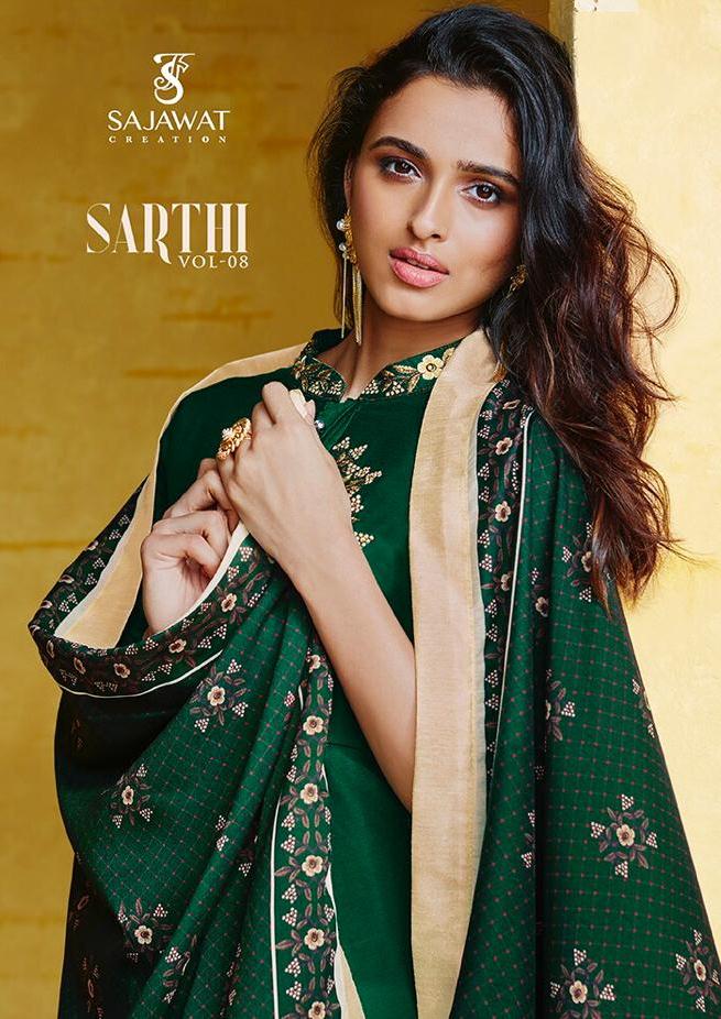 Sajawat Creation Sarthi Vol 8 Muslin With Heavy Embroidery W...