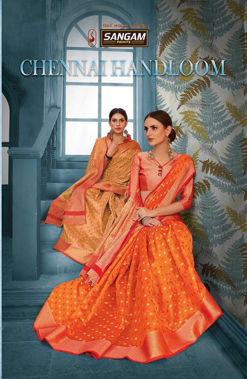 Sangam Prints Chennai Handloom Chanderi Weaving Silk Sarees ...