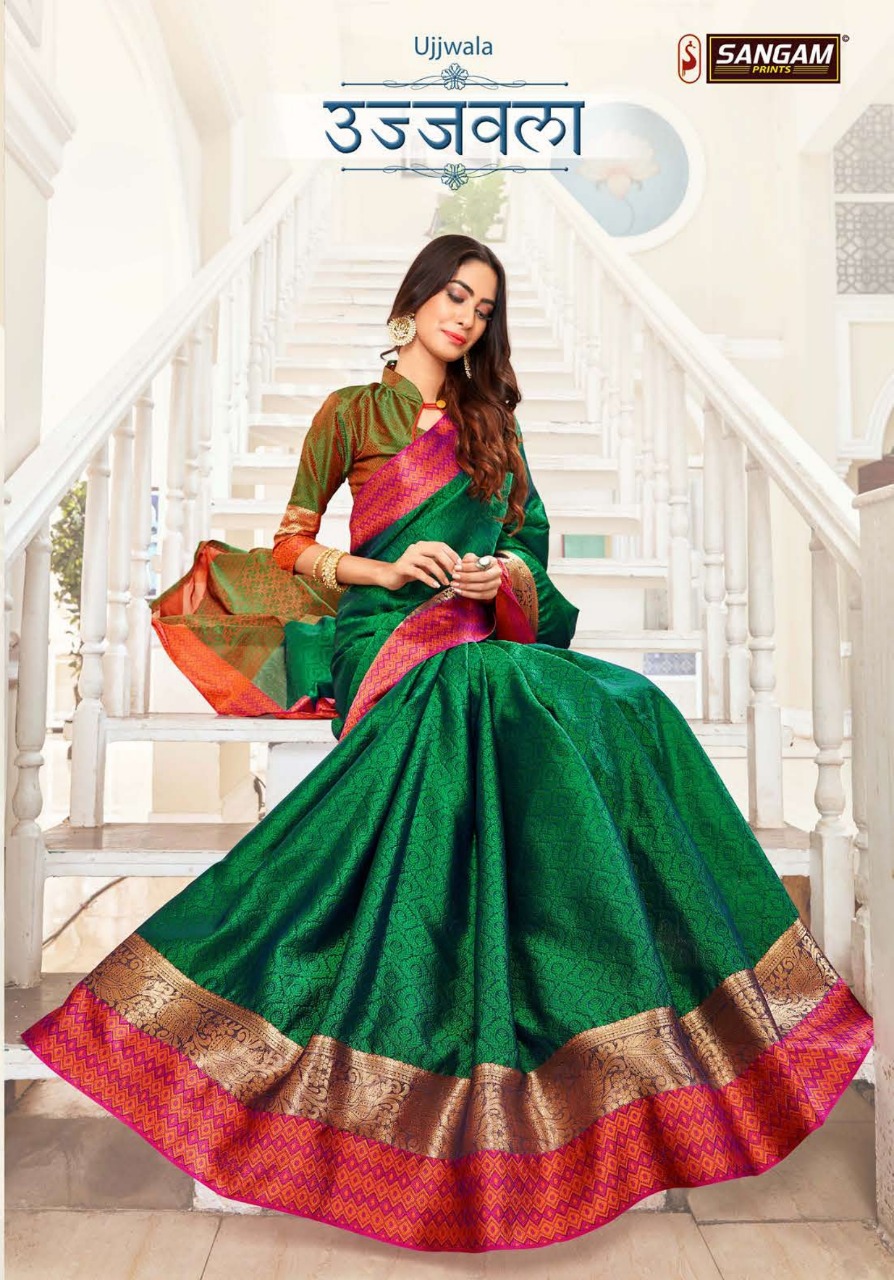 Sangam Prints Ujjwala Designer Weaving Silk Sarees Collectio...