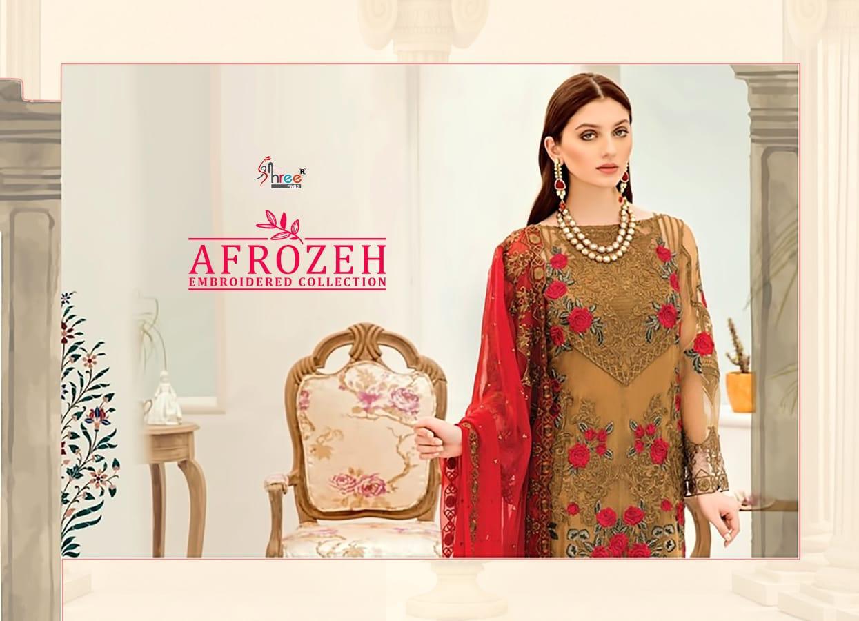 Shree Fabs Afrozeh Faux Georgette With Heavy Embroidery Work...