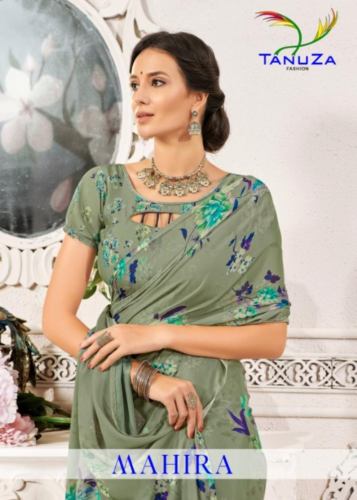 Tanuza Fashion Mahira Digital Printed Fancy Fabric Sarees Co...