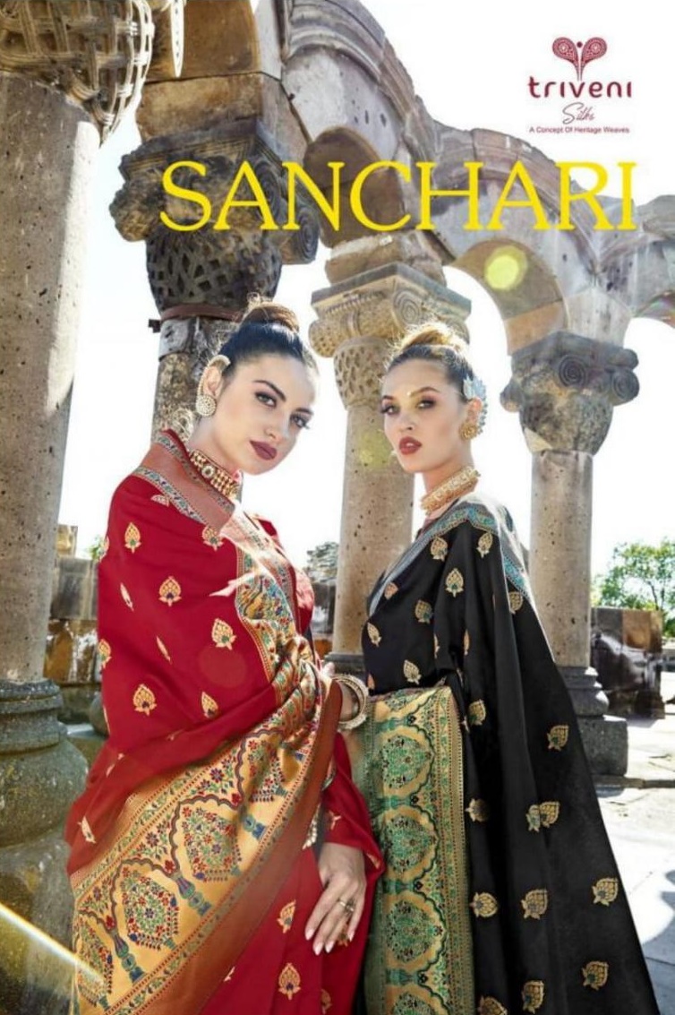 Triveni Sanchari Designer Silk Sarees Collection At Wholesal...