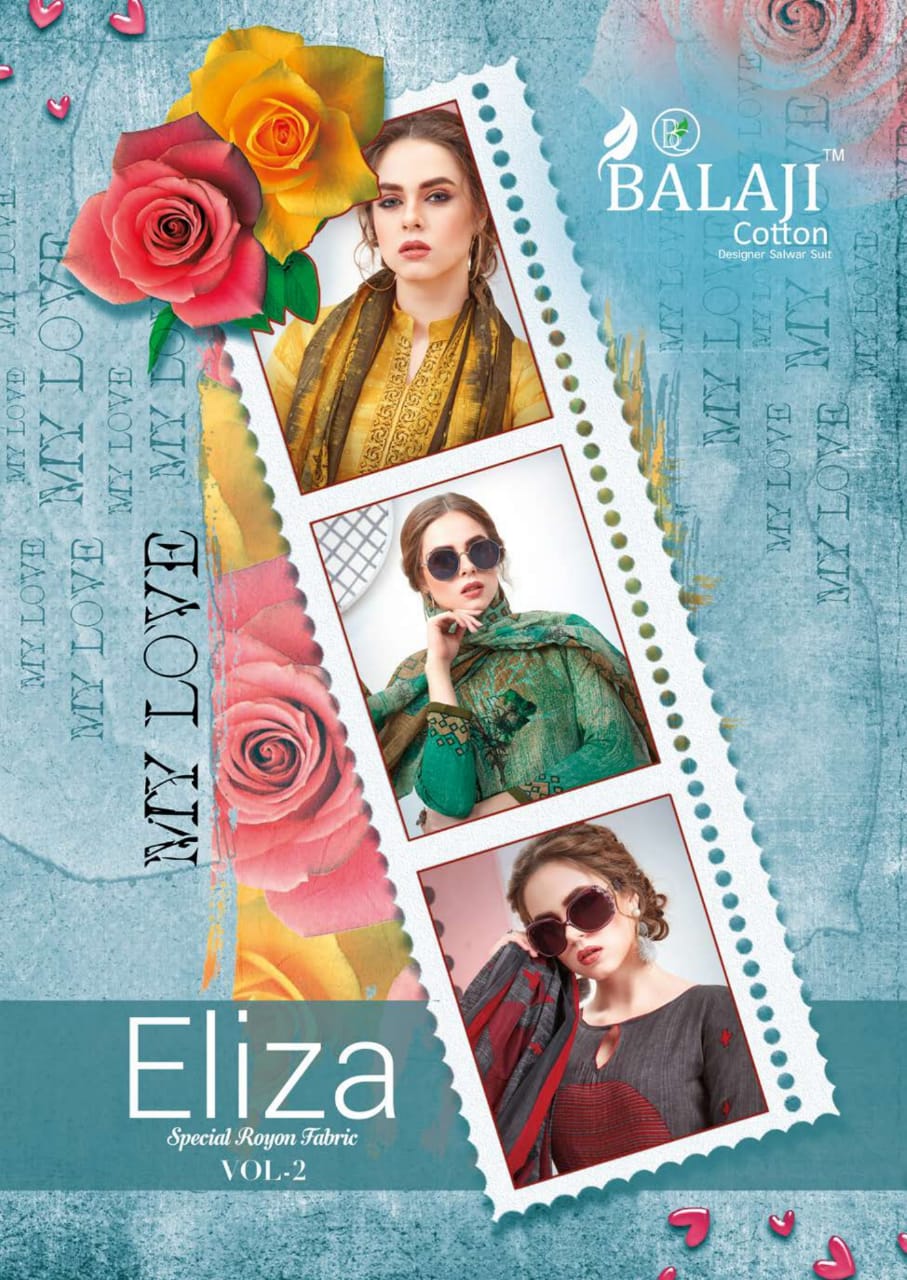 Balaji Cotton Eliza Vol 2 Printed Heavy Rayon Dress Material...
