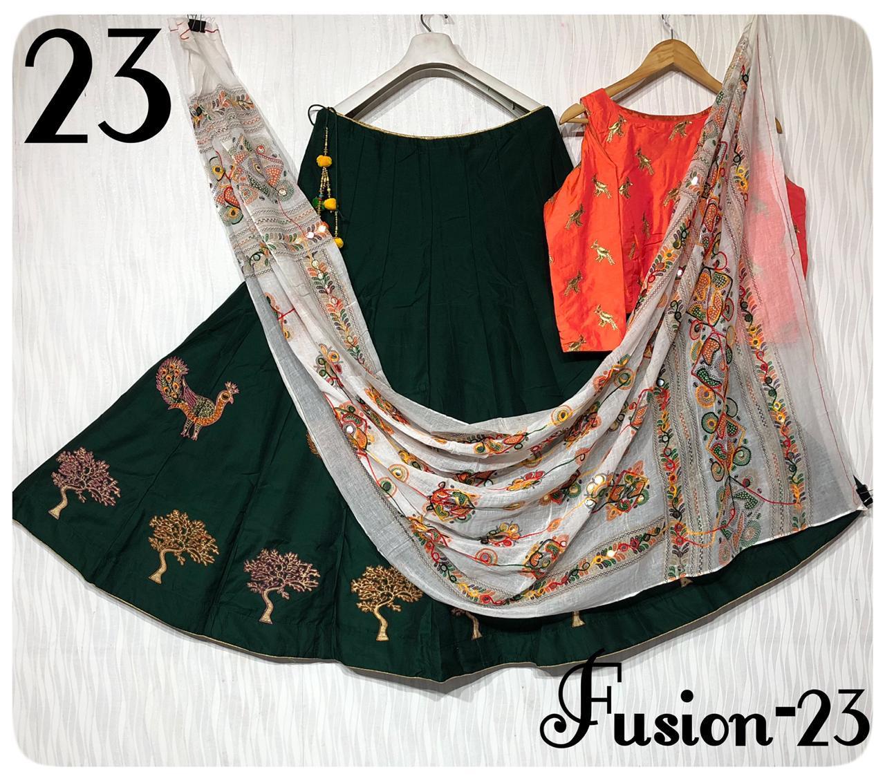 Fusion Vol 23 Designer Maslin Silk With Aari Embroidery Work...