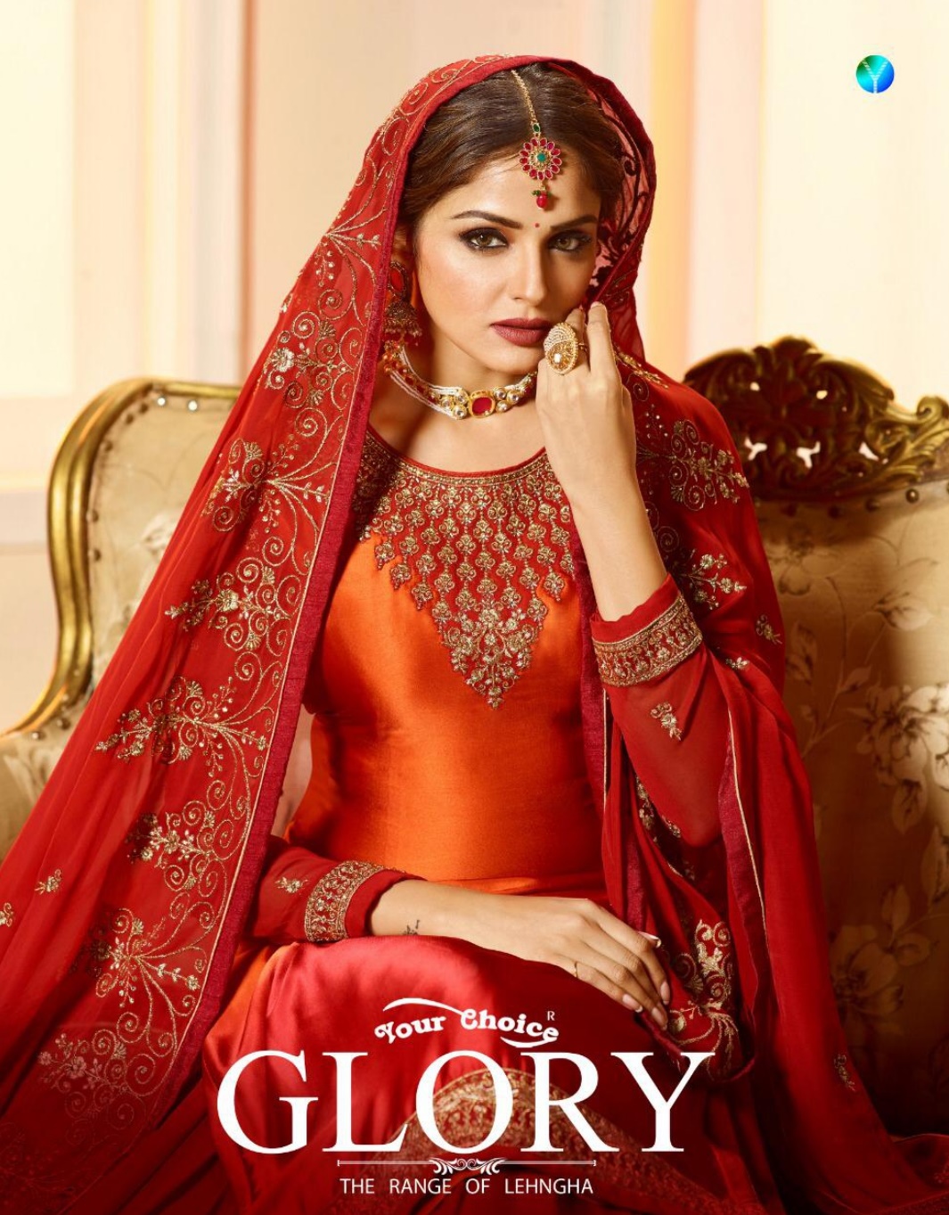 Your Choice Glory Satin Georgette With Heavy Embroidery Work...