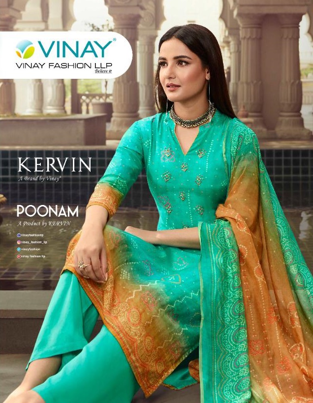 Vinay Fashion Kervin Poonam Printed Pure Cotton Silk Dress M...