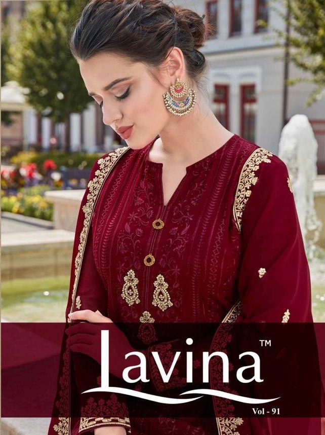 Lavina Vol 91 Georgette With Heavy Embroidery Work Dress Mat...