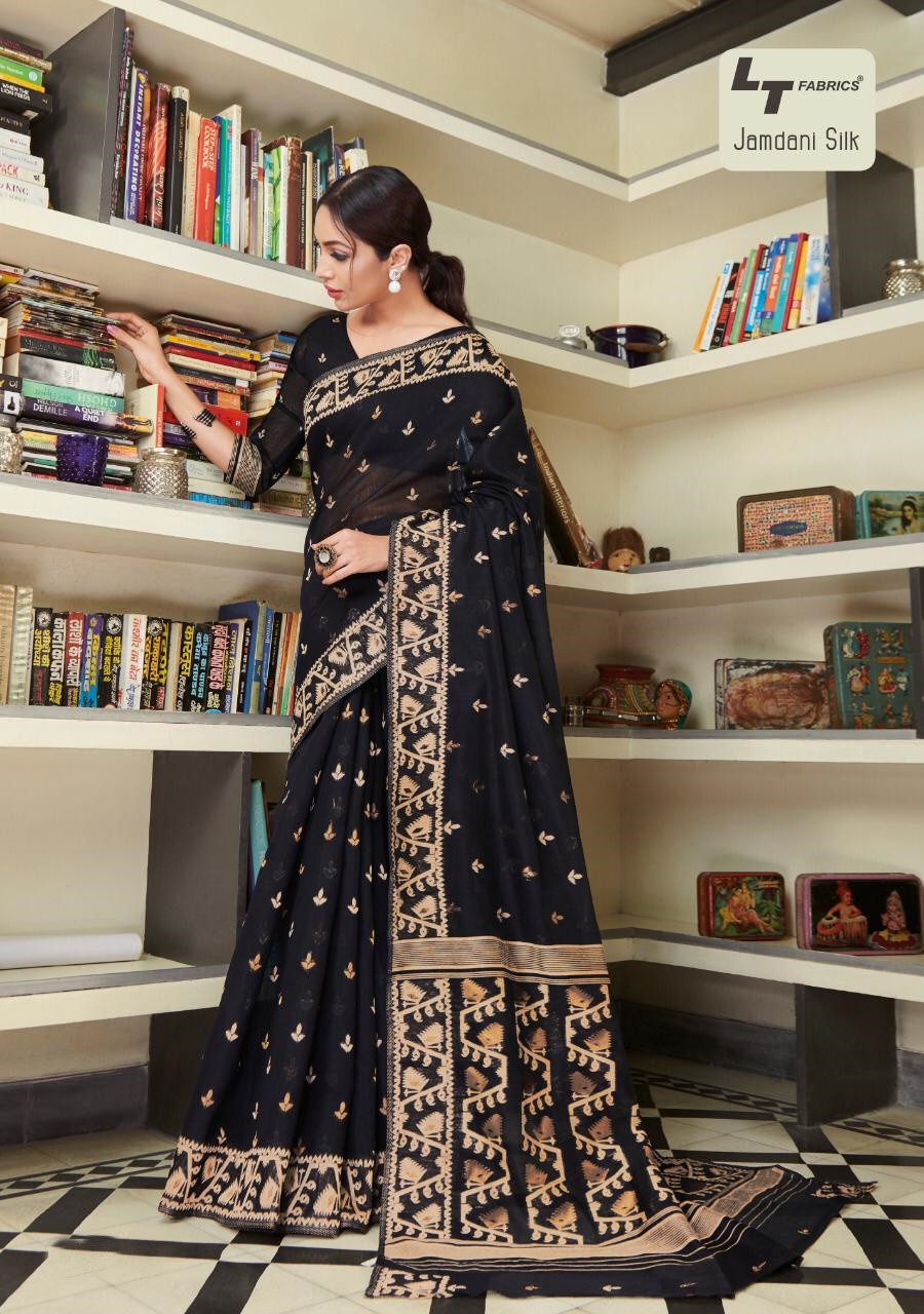 Lt Fabrics Jamdani Silk Designer Printed Linen Cotton Sarees...
