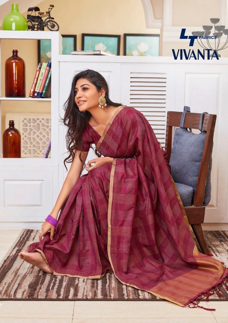 Lt Fabrics Vivanta Silk Designer Sarees Collection At Wholes...