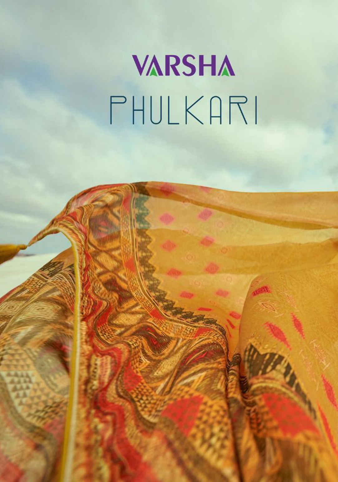 Varsha Fashion Phulkari Pure Russian Silk Weave With Handwor...