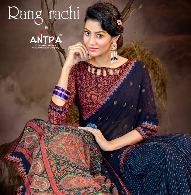 Antra Rang Rachi Printed Fancy Fabric Sarees Collection At W...