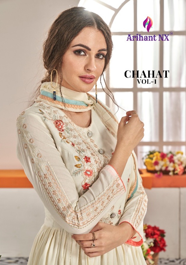 Arihant Nx Chahat Vol 1 Pure Muslin With Embroidery Work Rea...