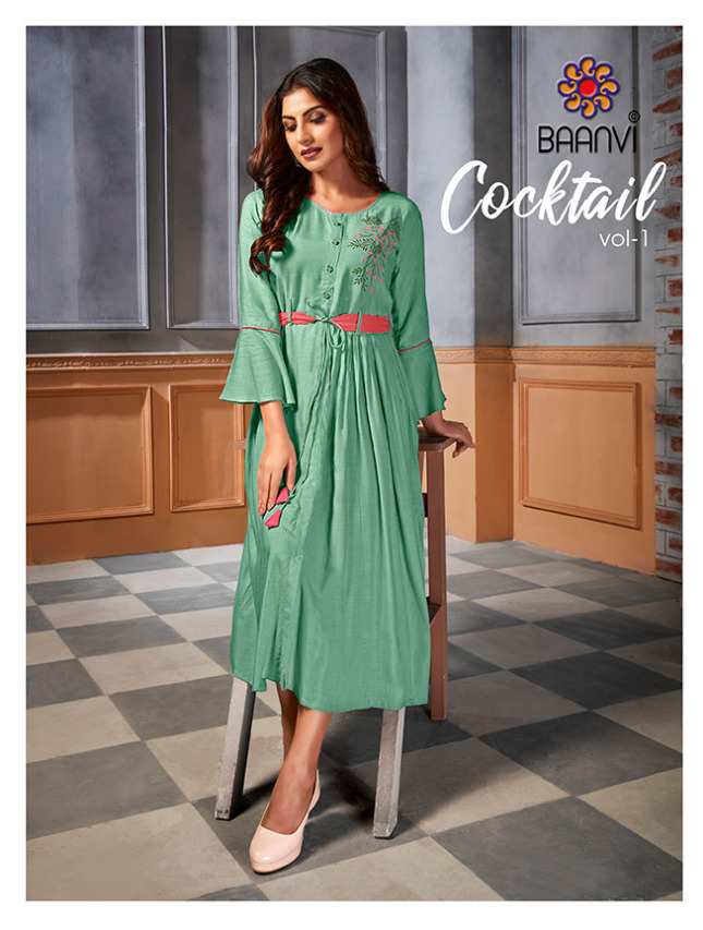Baanvi Cocktail Vol 1 Rayon With Embroidery Work Readymade L...