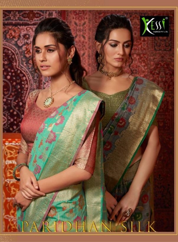 Kessi Fabrics Paridhan Silk Designer Banarasi Cotton Silk Sa...