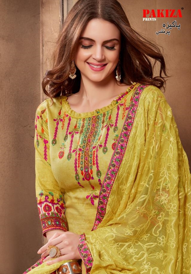 Pakiza Prints Vol 27 Digital Printed Cotton Satin Dress Mate...