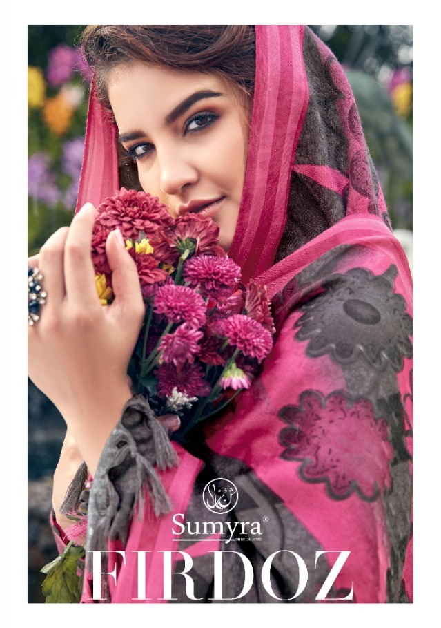 Radhika Fashion Sumyra Firdoz Printed Pashmina Butti Dress M...