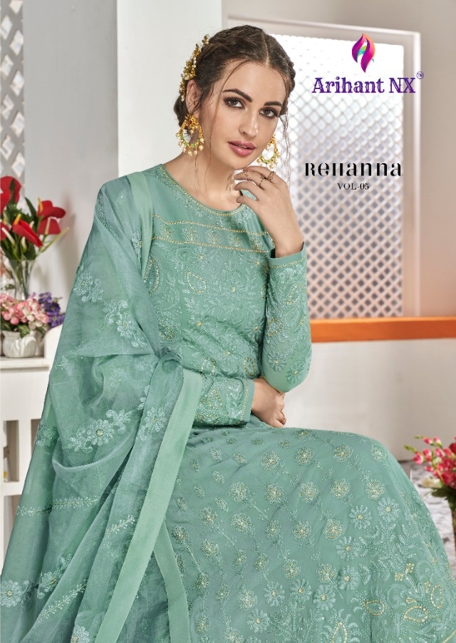 Arihant Nx Rehanna Vol 5 Pure Georgette With Heavy Embroider...
