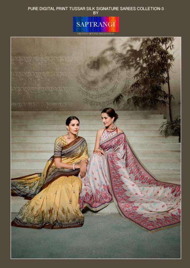 Saptrangi Saree Collection Vol 3 Digital Printed Pure Tusser...