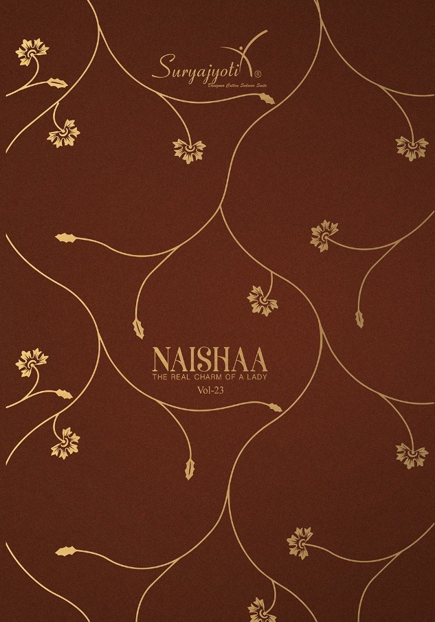 Suryajyoti Naishaa Vol 23 Printed Satin Cotton Dress Materia...