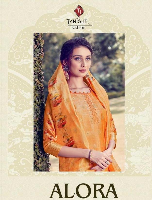 Tanishk Fashion Alora Digital Printed Pure Banarasi Jacquard...