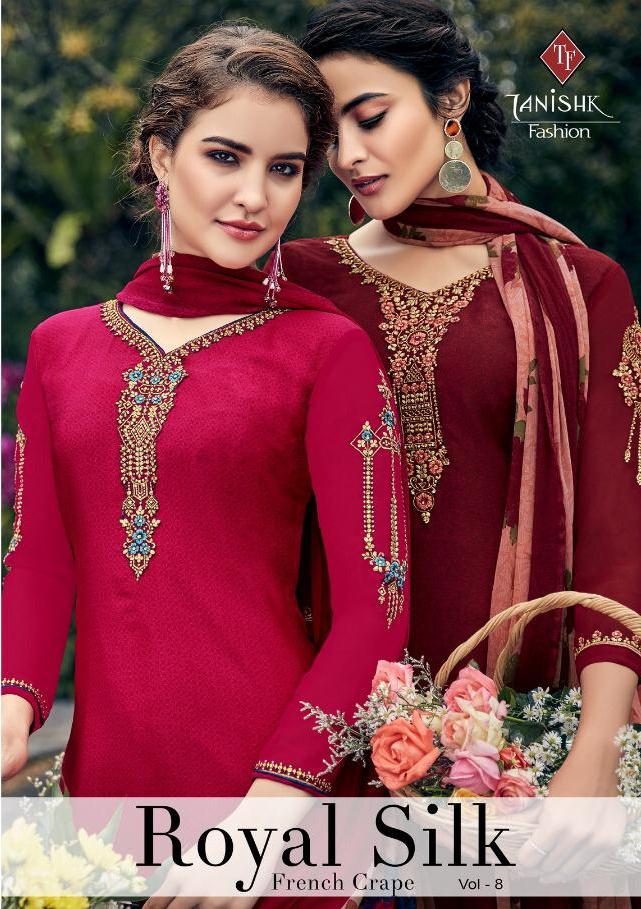 Tanishk Fashion Royal Silk Vol 8 Pure French Crepe With Embr...