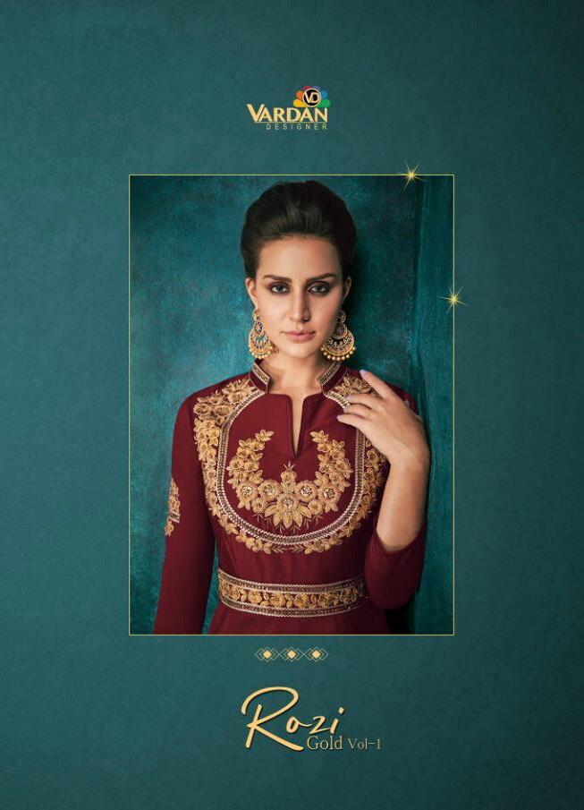 Vardan Designer Rozi Gold Vol 1 Silk With Embroidery Work Re...
