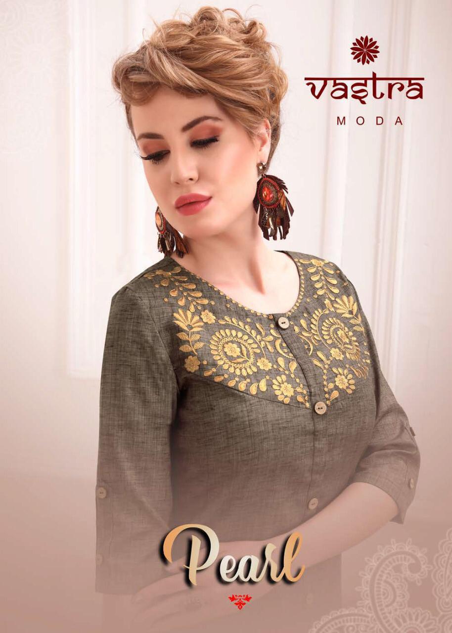 Vastra Moda Pearl Vol 1 Fancy Fabric With Embroidery Work Re...